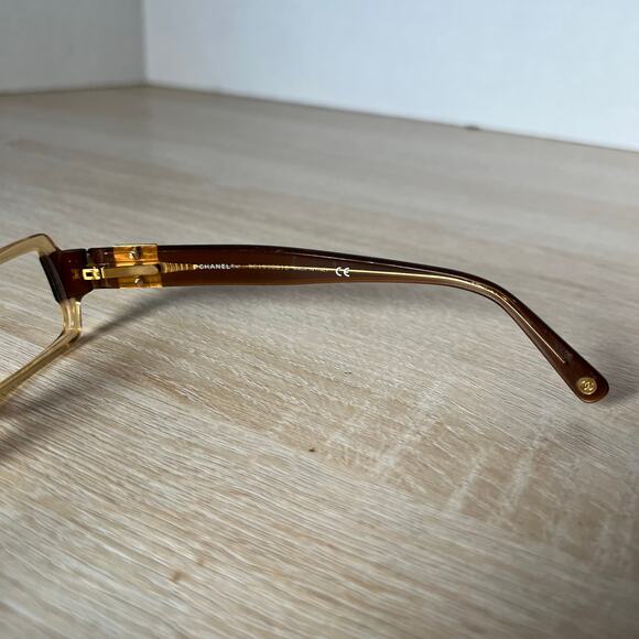 Chanel 3064-B c.756 Eyeglasses Translucent Beige Brown Frames 51-17-135 Italy - Picture 6 of 12